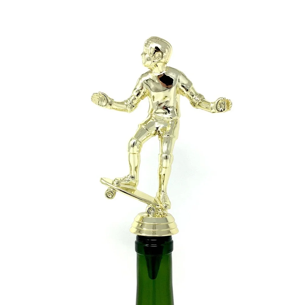 Handmade Bottle Stopper made from Repurposed Skateboard Trophy